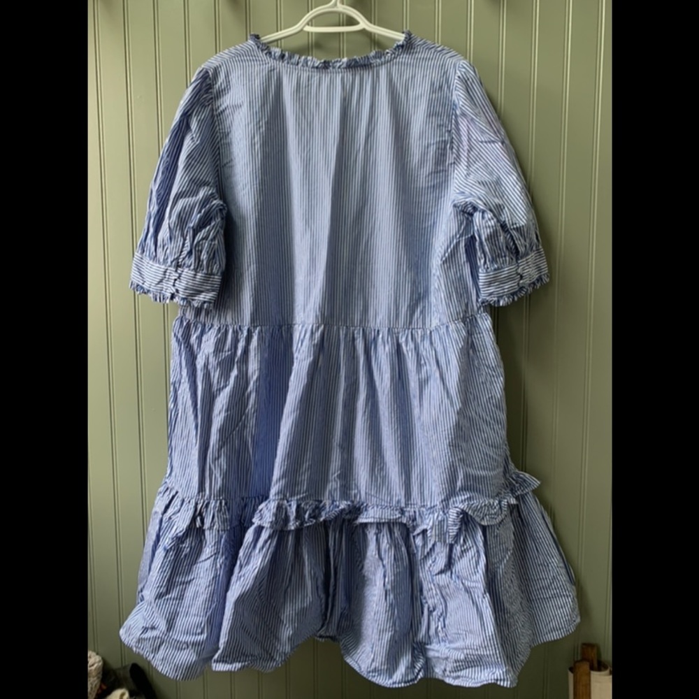 NWT J. Crew Blue and White Striped Dress- Size XL - Picture 2 of 5